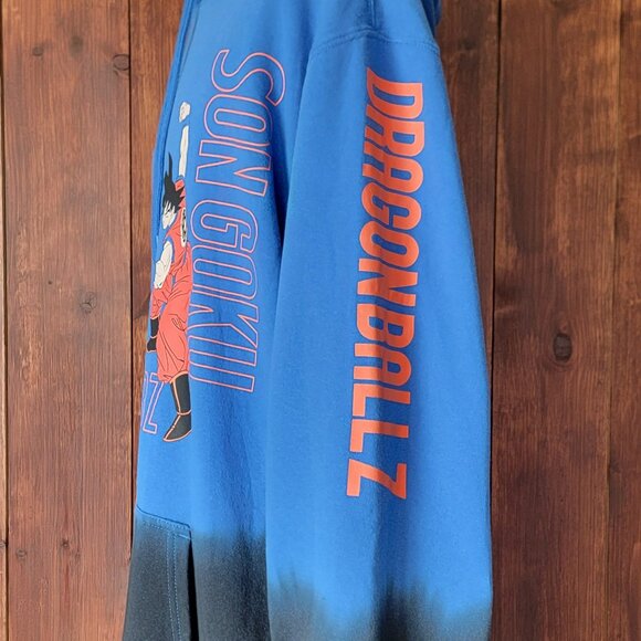 Mens Dragonball Z Blue/Black Son Goku Premium Logo Hoodie Sweatshirt Sz 2XL - Picture 1 of 12